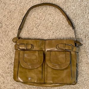 Anthropologie Olive Green Shoulder Bag